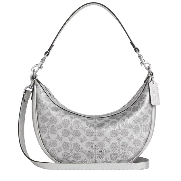 Coach Aria Shoulder Bag In Signature Canvas - Gray/ Silver CCL27