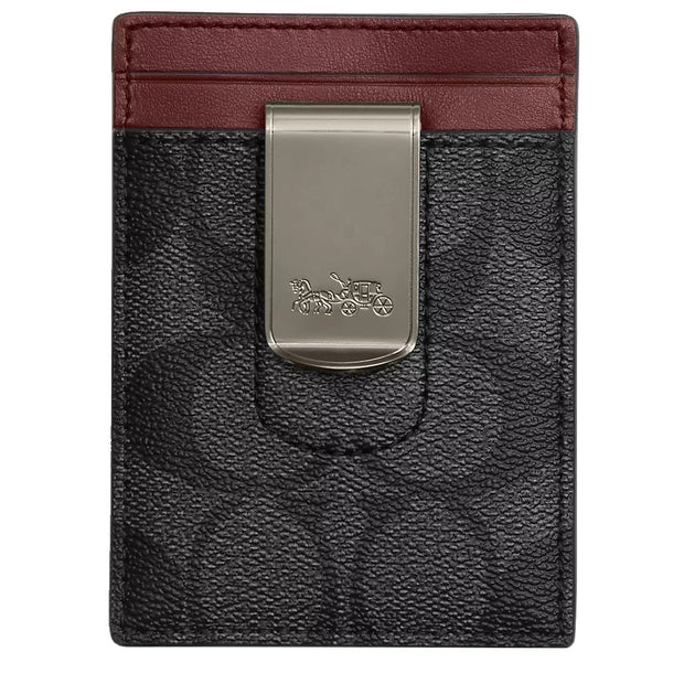 Buy Coach Boxed 3 In 1 Card Case Gift Set In Colorblock Signature Canvas in Charcoal/ Wine CF341 Online in Singapore | PinkOrchard.com