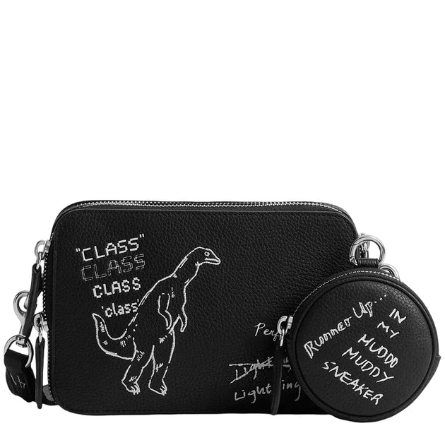 Coach Charter Crossbody Bag 19 With Sketch Print - Black CAM68
