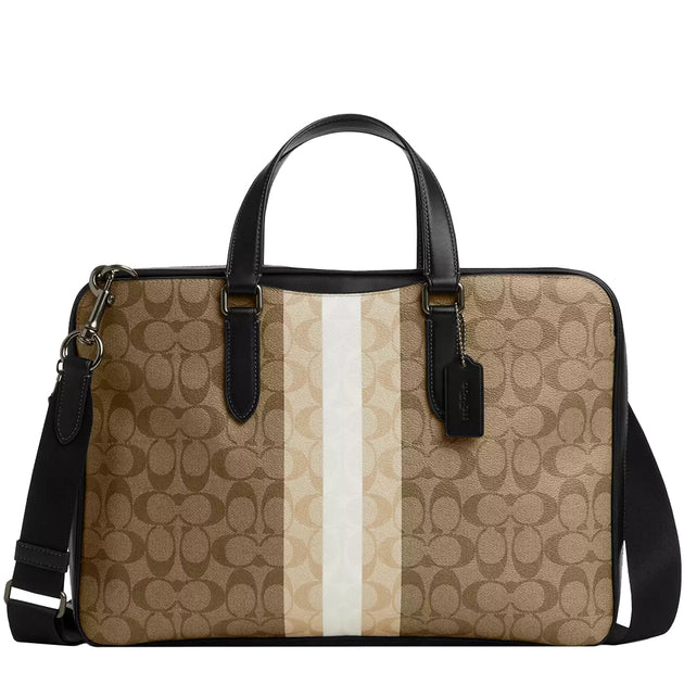 Buy Coach Graham Slim Brief Bag In Blocked Signature Canvas With