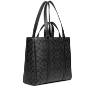 Coach Hudson Double Handle Tote Bag In Signature Canvas in Charcoal/ Black CB849