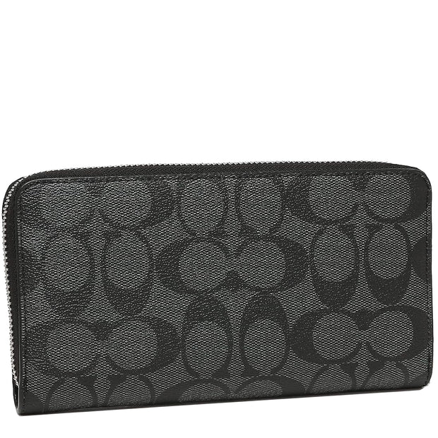 Buy Coach Long Zip Around Wallet In Signature Canvas in Graphite/ Black C4452 Online in Singapore | PinkOrchard.com