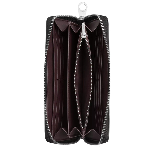 COACH財布 Coach Long Zip Around Wallet With Floral Print - Black/ Purple