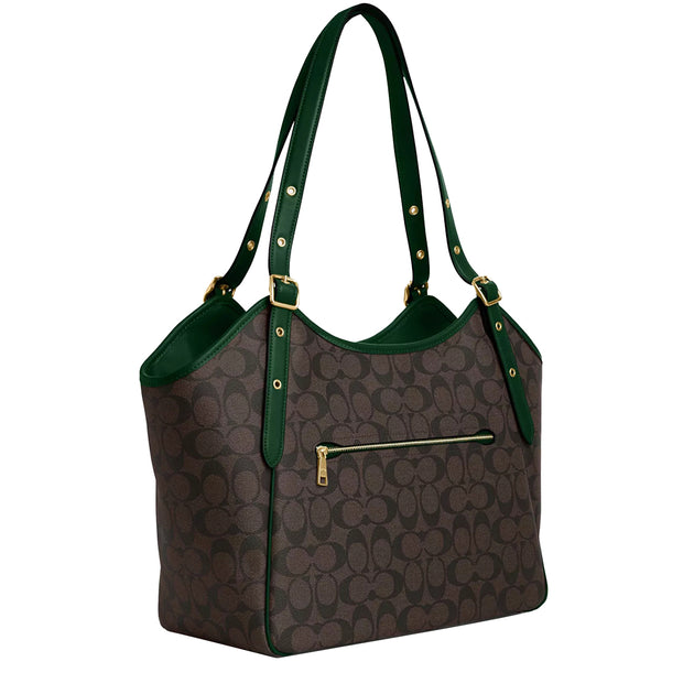 Buy Coach Meadow Shoulder Bag In Signature Canvas in Brown/ Dark