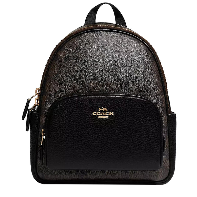 Buy Coach Mini Court Backpack Bag In Signature Canvas in Brown/ Black C8604 Online in Singapore