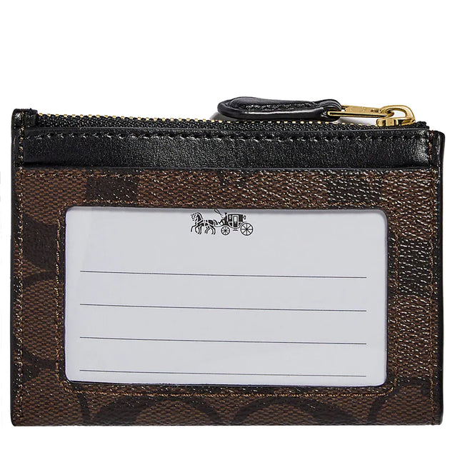 Buy Coach Mini Skinny Id Case In Signature Canvas in Brown/ Black