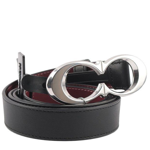 Buy Coach Signature Buckle Belt, 25 Mm in Black Wine/ Silver C1725 Online in Singapore | PinkOrchard.com