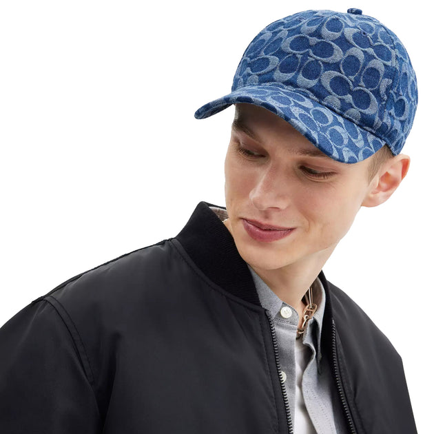 Coach キャップ【新品】コーチ CZ925 DEN (デニム) Coach-Signature-Denim-Baseball