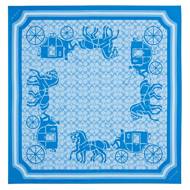 Buy Coach Signature Horse And Carriage Silk Square Scarf in Electric Blue CM321 Online in Singapore | PinkOrchard.com