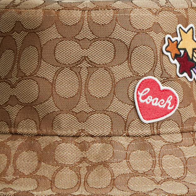 Buy Coach Signature Jacquard Bucket Hat in Sandstone/ Dark  display picture 3
