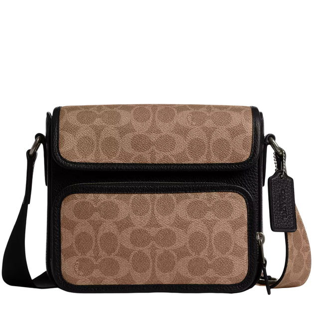 Coach Sullivan Flap Crossbody Bag In Signature Canvas CZ396 - Tan