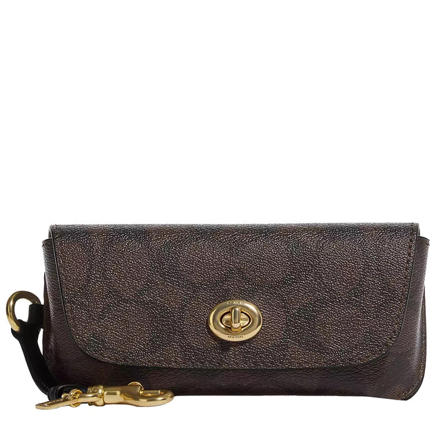Buy Coach Sunglass Case In Signature Canvas in Brown/ Black 73639