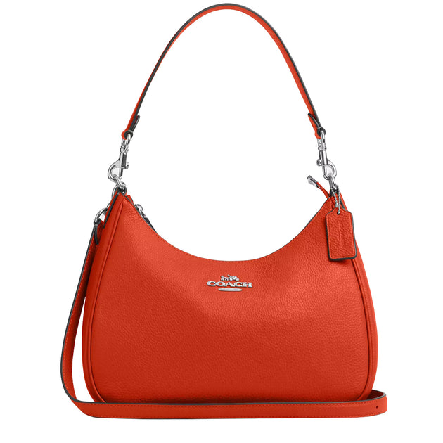 coach raffia hobo bag orange leather @Coach did it again 