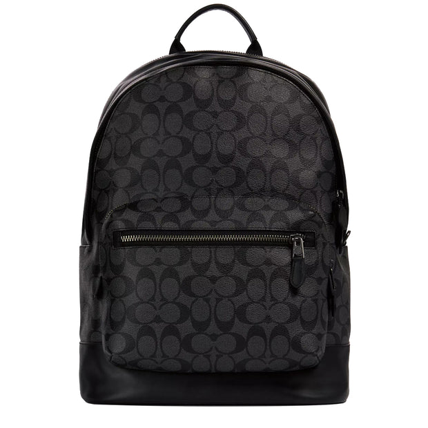Buy Coach West Backpack Bag In Signature Canvas In Charcoal Black 2736 Online in Singapore | PinkOrchard.com