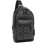Buy Coach West Pack Bag In Signature Canvas In Charcoal Black 2853 Online in Singapore | PinkOrchard.com