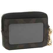 Buy Coach Zip Card Case In Signature Canvas in Brown/ Black C0058 Online in Singapore | PinkOrchard.com
