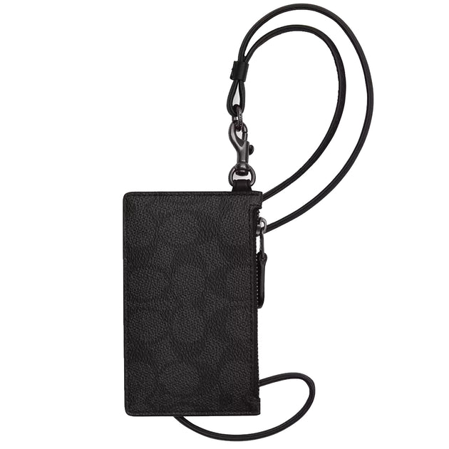 Buy Coach Zip Lanyard Card Case In Signature Canvas in Charcoal