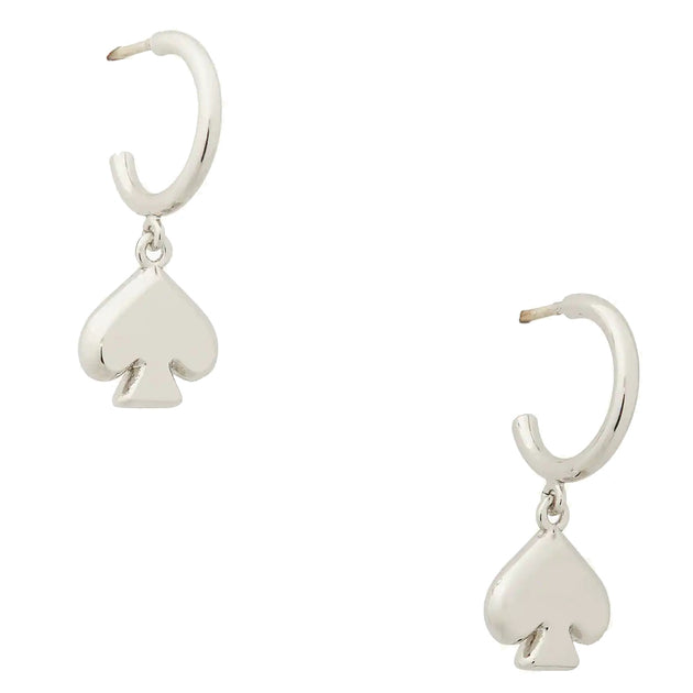 Kate Spade Everyday Spade Metal Huggies Earrings in Silver kb454
