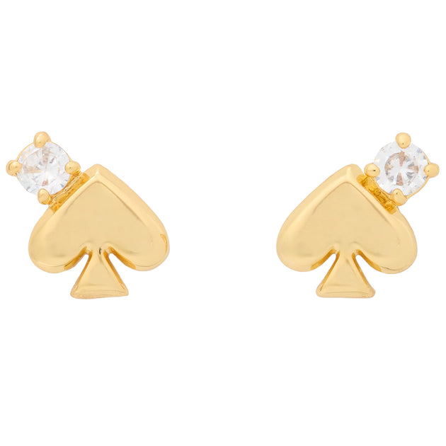 Buy Kate Spade Everyday Spade Stone Studs Earrings in Clear/ Gold