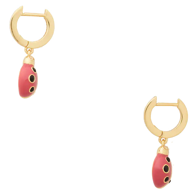 Kate Spade Ladybug Huggies Earrings in Pink Multi kb459