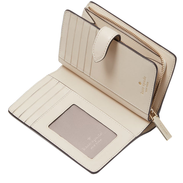 Kate Spade Signature Spade Flower Medium Compact Bifold Wallet in Dark Mushroom Cap Multi KG488