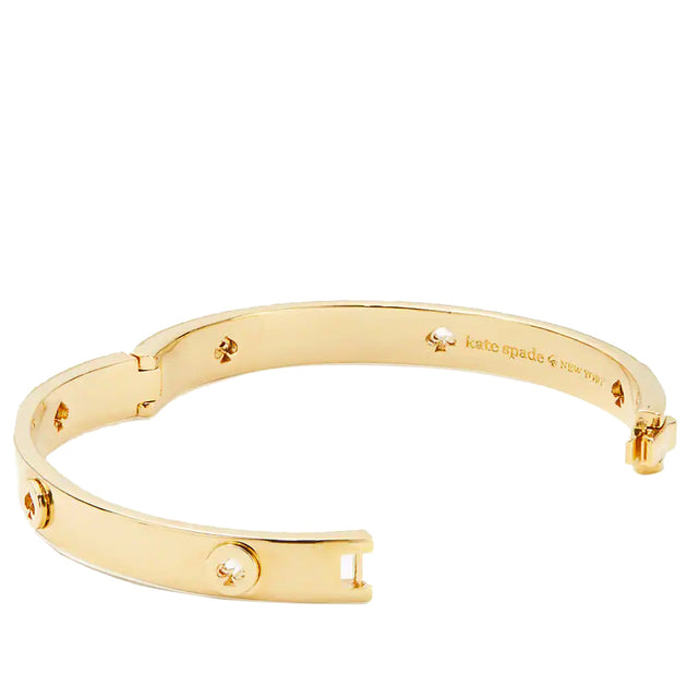 Kate Spade Spot the Spade Studded Hinged Bangle Bracelet in Gold o0ru2