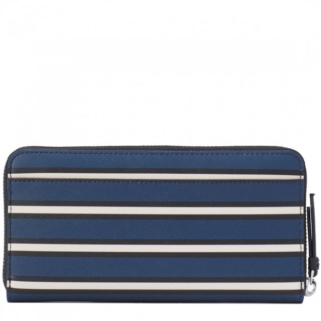 kate spade Navy, Bright Blue & White Striped Continental Wallet New Kate Spade Cameron Large Continental Wallet York Stripe  main image 4