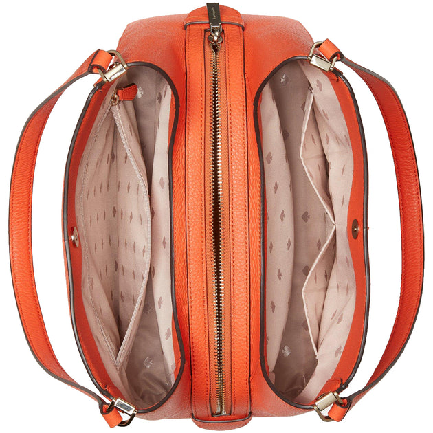 Kate Spade Leila Medium Triple Compartment Shoulder Bag in Coral