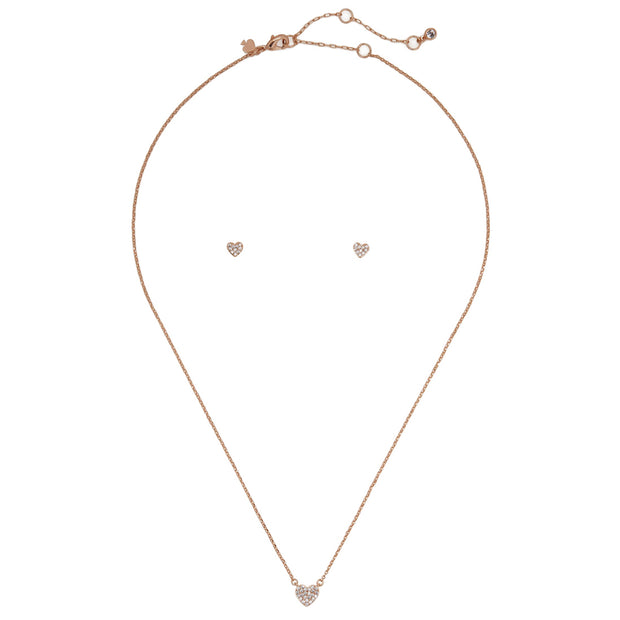 Buy Kate Spade Yours Truly Pave Studs Earrings and Mini Pendant Necklace Boxed Set in Rose Gold o0r00112 Online in Singapore | PinkOrchard.com
