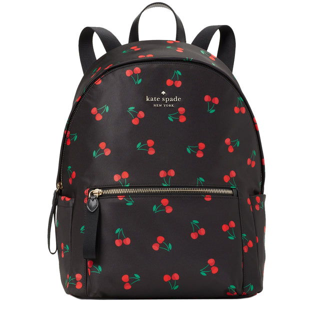 Kate Spade Chelsea Large Cherry Backpack Bag in Black Multi k6196