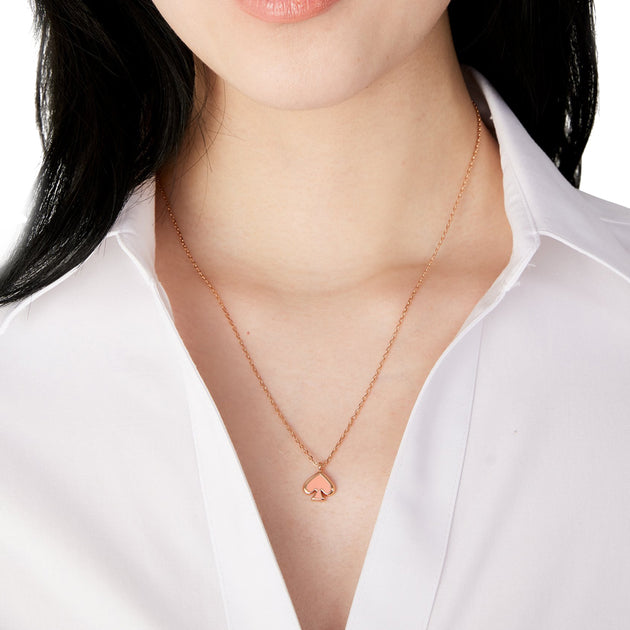 Kate Spade Everyday Spade Enamel Mini Pendant Necklace in Melon o0ru3073