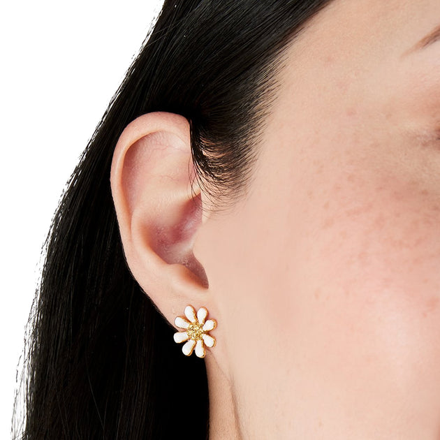 Kate Spade Dazzling Daisies Enamel Studs Earrings in White Multi k8020