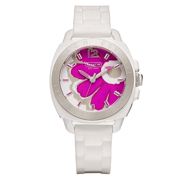 Coach Watch 14501679 White Silicon with Round Flower Dial  display picture 2