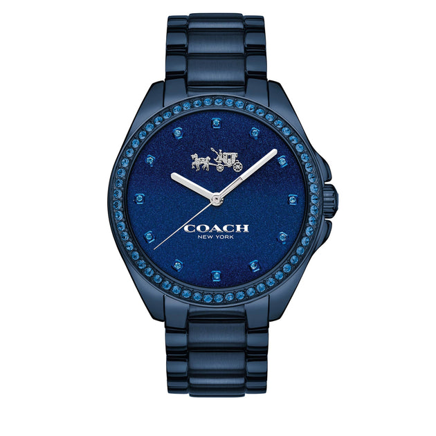 COACH Tristen 14502348 Gold-Tone Wristwatch C Signature Dark Blue Dial S.Steel COACH Tristen Gold-Plated Case and Bracelet with Navy Sig C  main image 3