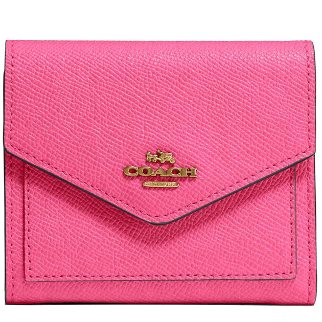 Coach Small Wallet In Crossgrain Leather in Confetti Pink
