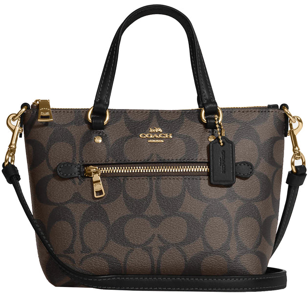 Coach Mini Gallery Crossbody Bag in Signature Canvas in Gold