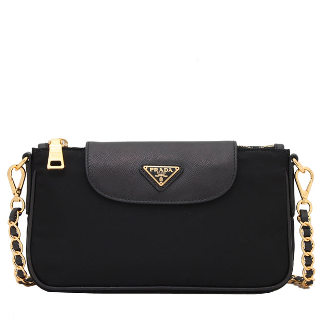 Prada 1BH779 Tessuto Nylon Convertible Clutch Sling Bag