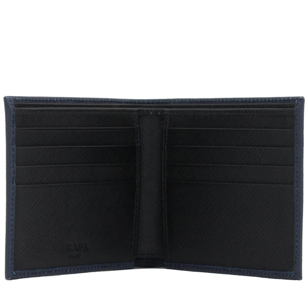 Prada 2MO513 2M0513 Men s Saffiano Leather Bi Colour Bifold Wallet with Logo PinkOrchard