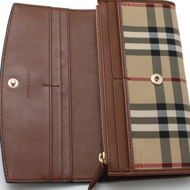Burberry Horseferry Check Leather Porter Wallet PinkOrchard