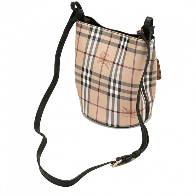 Burberry Check Fabric Crossbody Bag in Black for Men