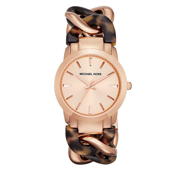 Michael Kors Watch MK4280 Rose Tone Tortoise Twist Chain  display picture 3