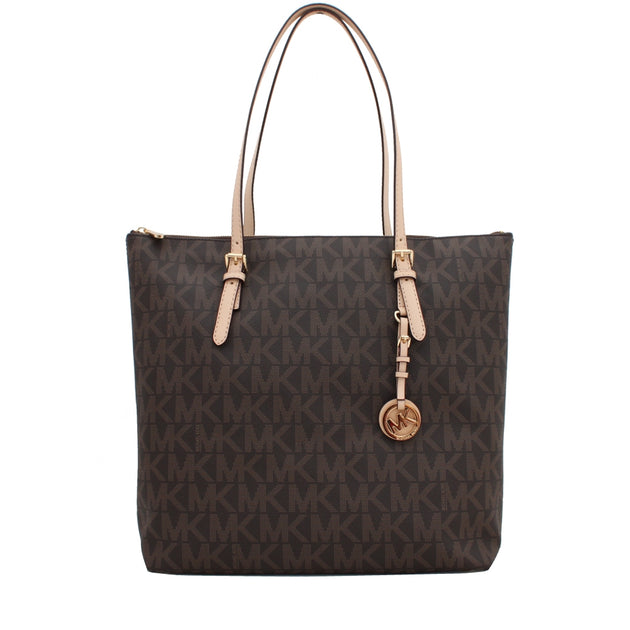 Michael Kors Signature Large Jet Set North South Top Zip Tote Bag PinkOrchard