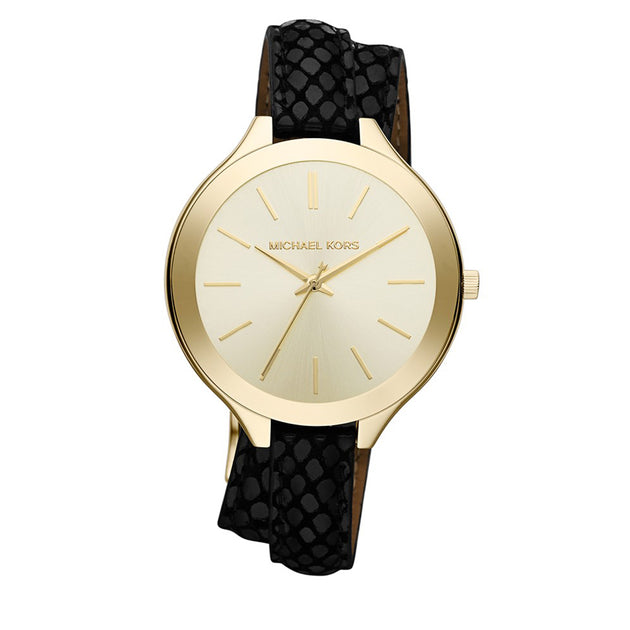 Slim Runway Michael Kors Ladies Watch Black Strap Slim Runway