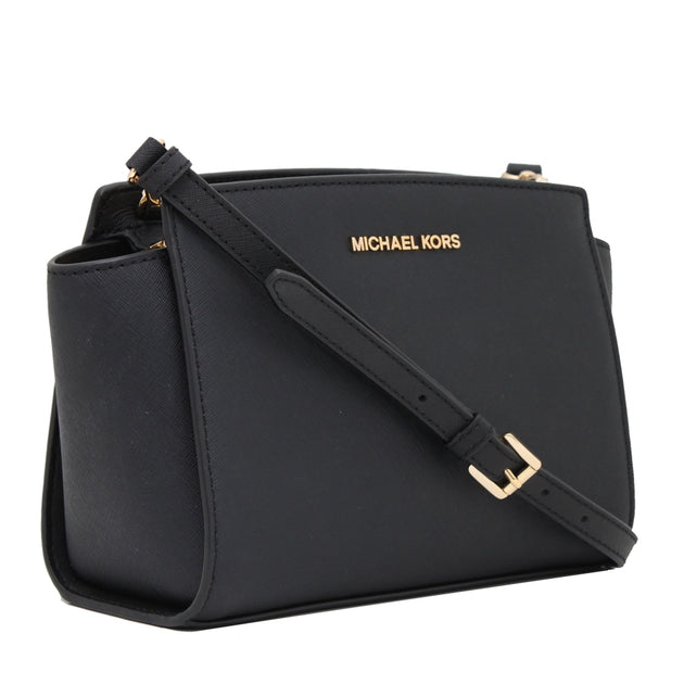 Michael Kors Selma Studded Saffiano Leather Medium Messenger Bag