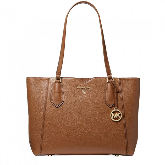 Mae medium pebbled leather and logo messenger bag Outlet