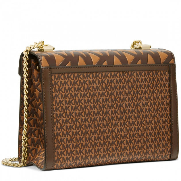 Michael Kors Whitney Large Leather Convertible Shoulder Bag in Acorn Multi