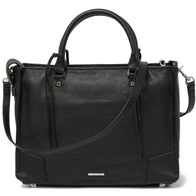 Rebecca Minkoff Regan Leather Satchel Bag- Black