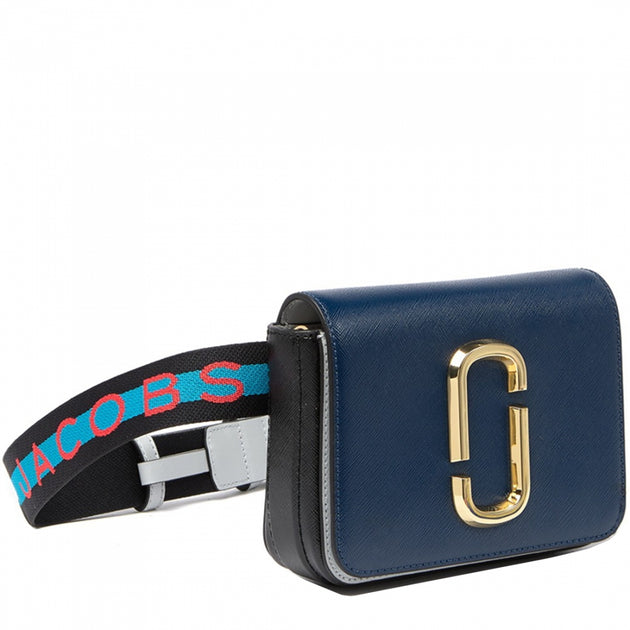 Marc Jacobs Logo Strap Hip Shot Bag- Blue Sea Multi
