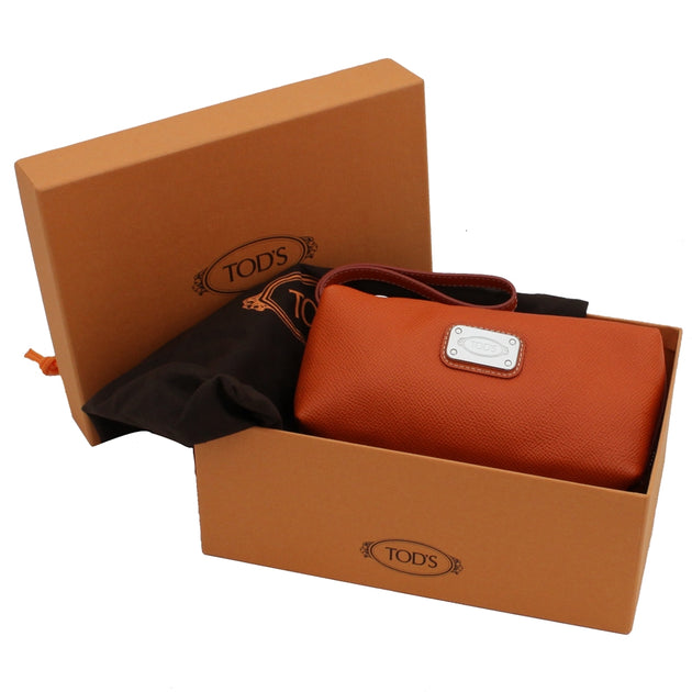 Tod's Pebbled Leather Wristlet Pouch – - Main Image