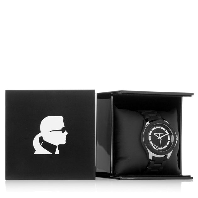 Karl Lagerfeld Black Watch Box with Silhouette Design It main image 4
